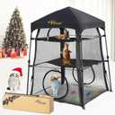 Cat Enclosure Kitten and Cat Tower Tent for Indoor and Outdoor,3 Tier Cat Cage Inside, X-Large Outdoor Catio,Portable and Foldable,Two Doors Design can Assemble More Shapes (Patented)