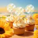 150 PCS Acrylic Cupcake Toppers, Round DIY Clear Blank Personalized Cake Stick Toppers 2 Inch for Birthday Festival Baby Shower Wedding Engagement Party Cake Decoration