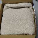 MIULEE 24x24 Inch Decorative Euro Sham Pillow Covers for Couch Bed Set of 2 Textured Boucle Neutral Throw Pillow Covers Natural Beige Ivory Accent Solid Pillowcases Sofa Living Room Home Decor