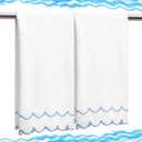 Hahafelt 2 Pcs Scalloped Hand Towels 100% Cotton Fingertip Towels for Bathroom 15.75 x 27.56 Inch 600 GSM Cute Soft Absorbent Embroidered Decorative for Home Hotel(Blue,Classic)