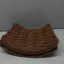 Poen Woven Rattan Christmas Tree Collar, Neutral Wicker Tree Skirt, Rustic Farmhouse Christmas Stand Base Cover Decor Handmade X-Shape Weave Design(Dark Brown,24 Inch)