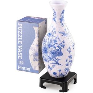 Pintoo 3D Puzzle Vase Unique Flower Vase Made by 160 Curved Plastic Puzzle Pieces House Warming Gift for Flower Arrangements and Home Decoration - [S1033] (Classic, Blooming Season)