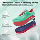 Women's Orthopedic Diabetic Walking Shoes: Wide Toe Box Comfortable Casual Arch Support Plantar Fasciitis Orthotic Sneakers, High Arch Swollen Work Tennis Sports Shoes for Foot and Heel Pain Relief