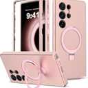 for Samsung Galaxy S25 Ultra Case with Magnetic Ring Stand [Compatible with Mag-Safe][Military Grade Drop Protection][Build in Kickstand] Shockproof Galaxy S25 Ultra Phone Case 6.9",Rose Gold