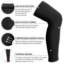 Sosation 8 Pcs Knee Brace Undersleeve Knee Sleeve for Under Brace Closed Patella Compression Breathable Leg Sleeves for Men Women Thigh Shin Support for Sports Protector(Medium)