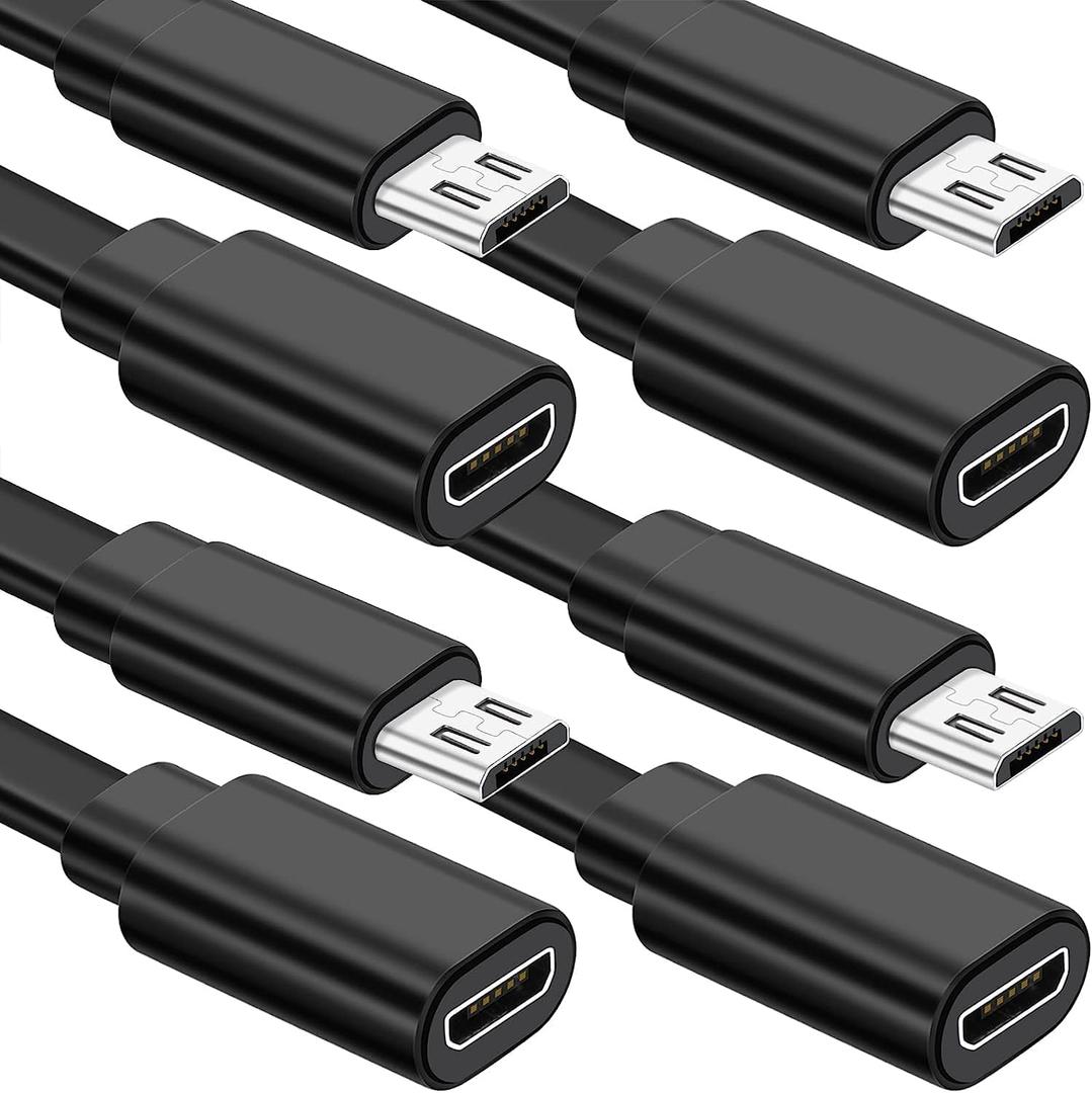 Sumind 4 Pack 40FT Total Micro USB Extension Cables, Male to Female Extender Cord Compatible with Wyze Cam OG, WYZE Cam Pan, Wyze Cam V3, Kasa Camera EC60, KC100, KC400(Black)