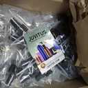 JUVITUS (12 pack) 8 oz Frosted Clear Glass Boston Round Bottle with Black Fine Mist Sprayer