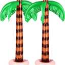 TecUnite 2 Pack Inflatable Palm Trees 35 Inch Jumbo Coconut Trees Beach Backdrop Favor for Summer Beach Hawaiian Tropical Birthday Backyard Pool Luau Party Decoration Photo Booth Prop Accessory