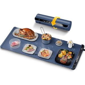 Extra Large Food Warming Mat, 36x15 Inch Electric Heating Tray for Parties, Buffets, and Family Gatherings (Cream White)