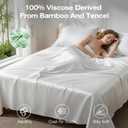 Luxury Tencel & Viscose Derived from Bamboo Hotel Sheet Set Deep Pocket & Cooling for Hot Sleepers Silky Smooth Hypoallergenic Breathable Bedding, 1 Year Quality Promise (Natural White, Queen)