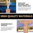 Car Hanging Ornament, Bling Cross Shiny Personality Decorative Rearview Mirror Pendant, Rust-proof and Fade-proof Stainless Steel Multifunctional Charms for Backpacks, for Most Cars (Gold)
