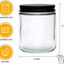 Encheng 8 OZ Glass Jars with Metal Lids,Clear Round Empty Candle Jars with Airtight Lids,Small Mason Canning Jars for Food,Candle,Honey,Candy,30 Pack.