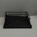 Large Dish Drying Rack for Kitchen Counter, Detachable Large Capacity Dish Drainer Organizer, 2-Tier Dish Racks with Utensil Holder, Black
