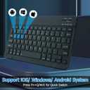 Bluetooth Keyboard for iPad, Rechargeable Slim Portable Wireless Keyboard for iPad Tablets, Compatible for All iOS/Windows/Android System Devices-Black
