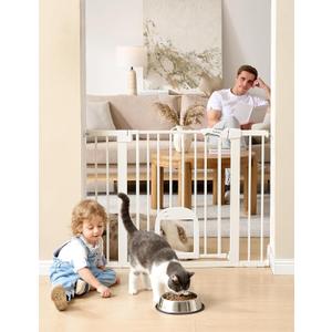 Babelio Baby Gate with Adjustable Cat Door, CatPrivilege III, 29-43"