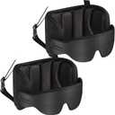 Travel Pillows for Airplanes, 2 Pack Airplane Pillows for Long Flight with Sleep Eye Mask, Plane Head Strap for Road Trip, 360 Support for Sleeping, Stop Bobblehead Travel Essentials, Black