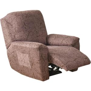 Eco-Ancheng Recliner Slipcovers 4-Pieces Lazyboy Recliner Covers Recliner Couch Covers Recliner Chair Cover Non Slip Reclining Slipcovers with Storage Pockets Furniture Protector for Living Room