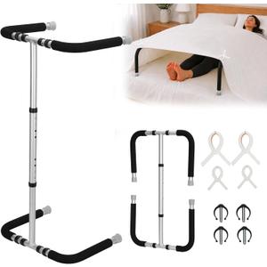 Blanket Lifter for Foot of Bed, 28"-34" Height Adjustable Blanket Lifter | Foldable Aluminum Alloy Anti-Slip Bed Cradle for Feet with Four Clips, for Foot Leg Post Surgery Recovery, Arthritis Relief