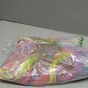 Colorful Rainbow Wigs with Bangs for Women Pastel Long Wavy Curly Colored Purple Goth Hair Wig for Music Festival, Themed Parties, Halloween, Wedding - 27.5''