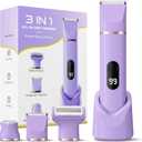 Bikini Trimmer for Women, Tiovara Electric Razor for Private Area, Painless Pubic Hair Trimmer with Charging Dock, IPX7 Waterproof Wet & Dry Lady Shaver for Leg Underarm Arm Body, Gift for Her