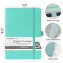 2 x 2Pack Lined Hardcover Journal Notebook, A5 192 Pages 100Gsm Thick Paper College Ruled for School,Note Taking,Work,Diary5.7''*8.3'',Light Green