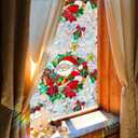Christmas Window Stickers for Glass Rainbow Privacy Film Stained Stickers Santa Claus Window Film Christmas Balls Design Windows Decals for Home Party Supplies Glass Display Decor 17x 39.3 Inch (Style 14)
