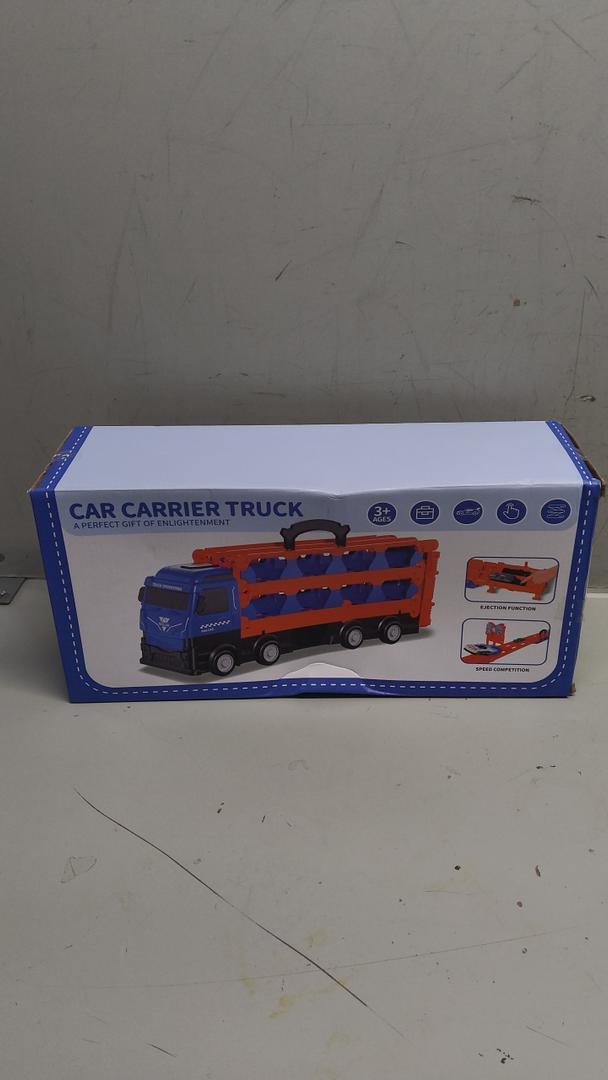 Car Carrier Truck for 3 4 5 6 7 8 Years Old Boys, Large Dump Truck Toy with Lights, Sounds, Blue Toddler Friction Powered Truck Vehicle Toy for Boys Girls Birthday Gifts