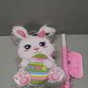Hooqict Easter Egg Pinata Bunny Pinata with Blindfold and Bat Stick for Girls Spring Happy Easter Party Games Bunny Birthday Party Decorations Sunday Celebration Supplies