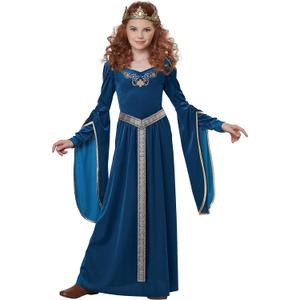 Medieval Princess Girls Costume (Large, Teal)