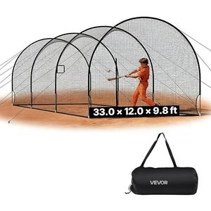 VEVOR Baseball Batting Cage,Carbon Steel/Fiberglasss Portable Batting Cage 33 Ft Portable Practice Softball Cage Net and Frame,Battings Cages Netting for Backyard,Indoor Outdoor