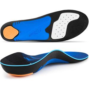 PCSsole Orthotic Insoles with High & Medium Arch Support - Comfort Gel Work Boot Insert for Flat Feet, Plantar Fasciitis, Running, Walking, Over Pronation for Men and Women (L:(Men 10-11.5/Women 12-13.5) 11.81")