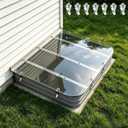 Clear Polycarbonate Basement Window Well Cover, Large Egress Window Well Cove, Heavy Duty UV Resistant Waterproof Window Guard, Debris Protection, 59" W x 38" L