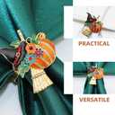 Amosfun 4pcs Halloween Napkin Rings Pumpkin Witch Napkin Holders Serviette Buckles Halloween Party Supply Table Decorations