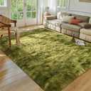 Softlife Area Rug for Bedroom, Fluffy Shag Plush Shaggy 4x6 Green Rugs for Living Room Girls Kids, Throw Soft Fuzzy Tie Dyed Small Carpet for Dorm Bedside Ultra Cozy Non-Slip Indoor Decor
