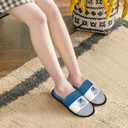 Slippers for Guests, 11.2 inch,Disposable & Reusable Non-Slip Hotel Slippers with Storage Bag, Soft Cotton Guest Slippers for Women & Men,Non-Slip for Home, Gym,Party (Blue, XL)