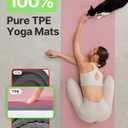 Yoga Mat,Non-Slip TPE Exercise Mat(1/4 Inch) for Pilates, Fitness & Barefoot Workouts, Home Gym Studio with Strap & Bag