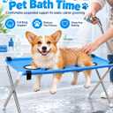Dog Grooming Hammock Stand, Foldable Dog Bath Holder Sling Shower Chair