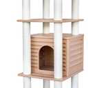62 Tall Cat Tree for Outdoor and Indoor Cats, Weatherproof Large Outdoor Cat Condo with Scratching Posts