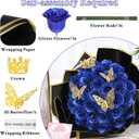 Waipfaru Glitter Roses Bouquet, DIY Fake Flowers Bouquet, Birthday Gifts for Women Mom, 36 Pcs Blue Rose for Grandma Wife Girlfriend Valentines, Mothers Day, Anniversary, Graduation