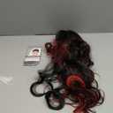 Sallcks Long Ombre Black Red Lace Wigs for Women 27.5 inch Long Wavy Middle Part Red Highlight Cosplay Costume Halloween Wig