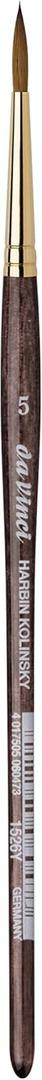da Vinci Watercolor Series Paint Brush, Round Harbin Kolinsky Red Sable with Black Handle, Size 5 (1526Y-05)