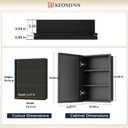 Keonjinn 24" x 26" Black Medicine Cabinets Mirror, Wall Mount or in Wall | Made In Aluminum Rust-resistant, Adjustable Shelves, Fully Assembled, Recessed Medicine Cabinet for Bathroom, Single Door