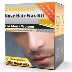 120g Nose Hair Waxing Kit with 40 Applicators - Quick & Painless Hair Remover for Men and Women, Up to 20 Uses