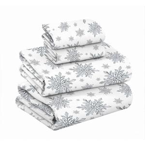 RUVANTI 100% Cotton Organic Flannel Sheets Set - California King - Crystal Noir - 4 Pcs