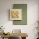 Cuspin Large 3D Wood Green Wall Art for Living Room, Modern Minimalist Sage Green Textured Wall Decor, Abstract Geometric Natural Wooden Block Artwork for Bedroom Dining Room Hallway Home Office, 36"L x 30"W