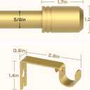 GXOACKJ Curtain Rods for Windows 28 to 48-60 Inches, 5/8 Inch Gold Adjustable Small Curtain Rod Set with Brackets for Bedroom Living Room