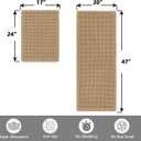 MIULEE Set of 2 Waffle Bathroom Rugs, Boho Bath Rugs Non Slip Washable, Super Absorbent Bath Mats, Ultra Soft Rubber Backed Shower Mats for Bathroom Floor, Tub, Brown, 17"x24"+20"x47"