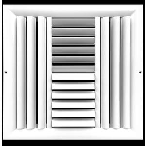 HVAC Premium 10''w X 10''h 4Way Aluminum Curved Blade Adjustable Air Supply HVAC Diffuser - Vent Duct Cover [Outer Dimensions: 11.65''w X 11.65''h]