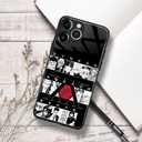 Classic Anime Manga 9H Tempered Glass Shockproof Case for iPhone 14 Pro Max