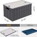 Citylife 64L Collapsible Storage Bins with Lids Plastic Storage Containers for Organizing Stackable Storage Box Large Heavy Duty Utility Crates, 2 Packs